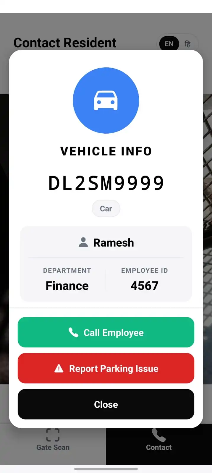 Corporate QR sticker scan flow when scanner is non security