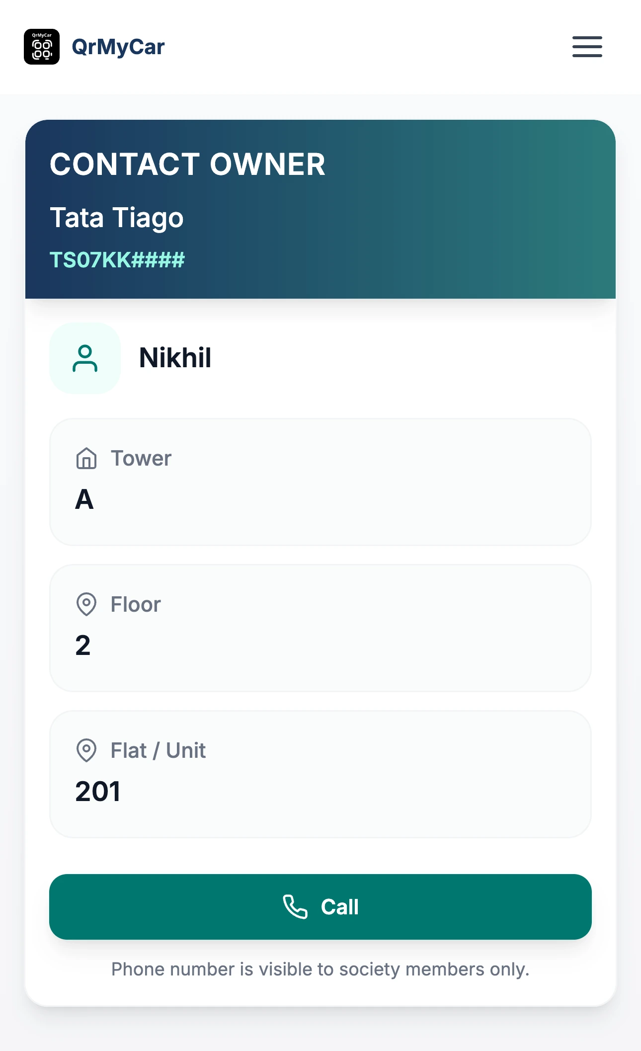 Society QR sticker scan flow when scanner is society member